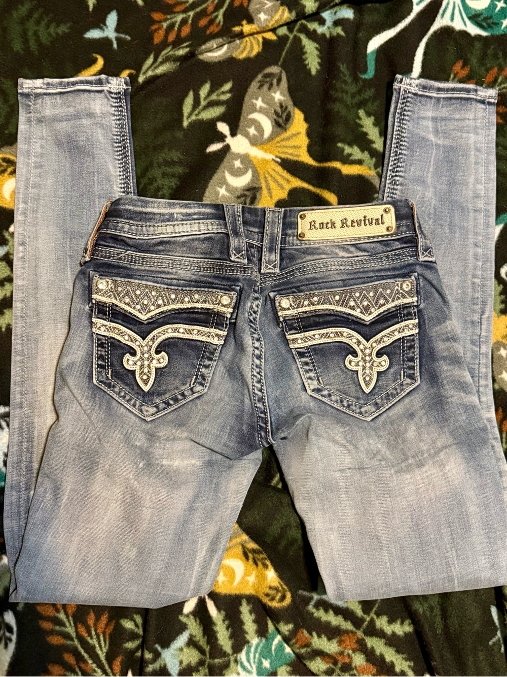 Rock Revival Vivian Cuffed Skinny Jeans Medium Wash Size 25